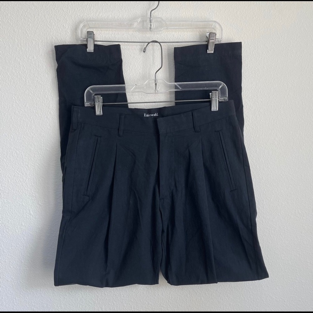 Entireworld. Navy Pleated Trousers